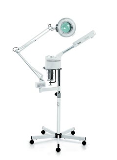 Facial Steamer for Deep Cleansing 2 in 1 Steamer for Face with Magnifying Lamp Face Mist Machine White
