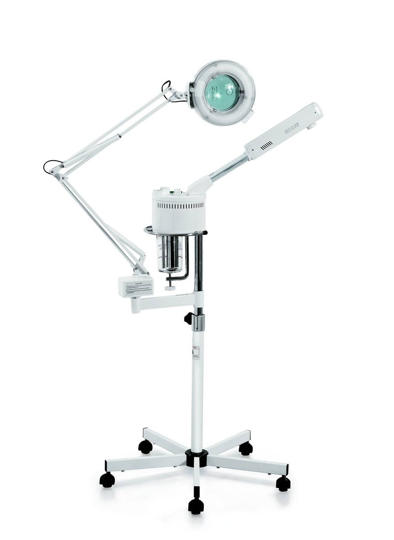 Meishida - Facial Steamer for Deep Cleansing 2 in 1 Steamer for Face with Magnifying Lamp Face Mist Machine White - Image 1