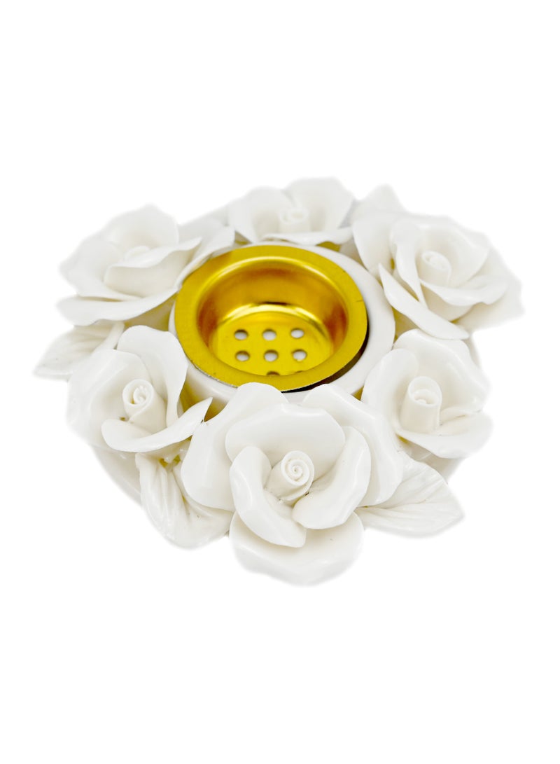 Incense Holder Reusable Middle East Style Elegant Ceramic Flower Incense Burner for Living Room - Image 1
