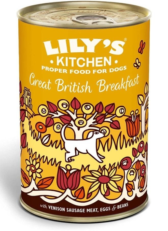 Lily's Kitchen Great British Breakfast with Venison Sausage Meat, Eggs and Beans Dog Wet Food 400g 