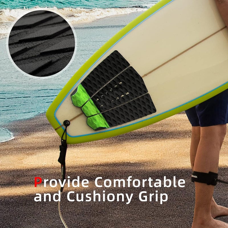 Abahub 3 Piece EVA Surfboard Deck Traction Pads with Kicker for Stomp Skimboards, Surf Boards, Funboard, Fish Board, Black/Blue/Green/Gray/Orange/Pink/White/Wine Red - Image 3