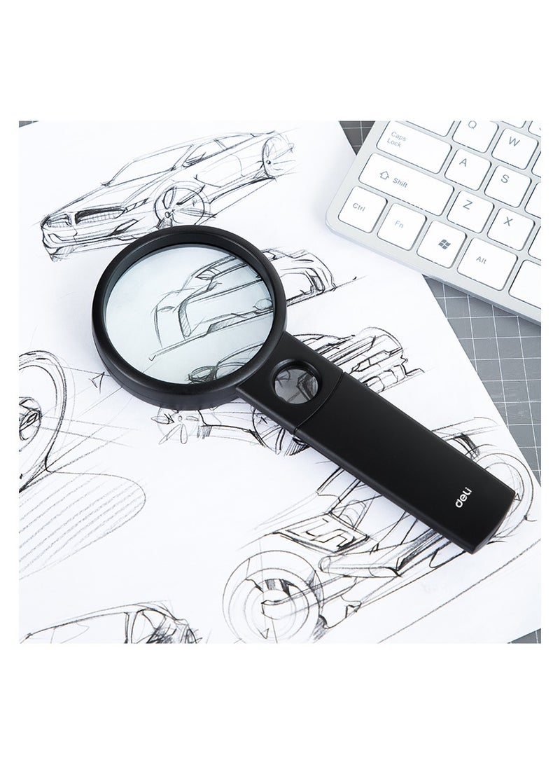 Deli E9091 Magnifier - 3X (6X) Magnification, 55mm Diameter, Black - Image 3