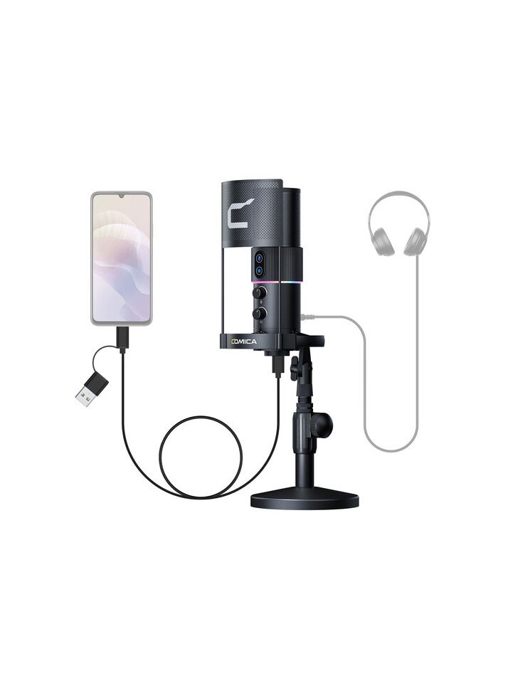 Comica Audio STA-U2D RGB USB Condenser Microphone Kit Black