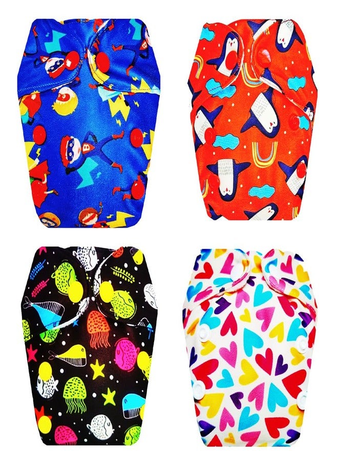 Dumbledo Premium Newborn Cloth Diaper with Integrated Insert (Pack of 4) | Soft & Gentle | 6-Layer Absorbent Pad | Quick Dry | All-Day Wear | 0 - 4 Months | Unisex Baby - Image 1