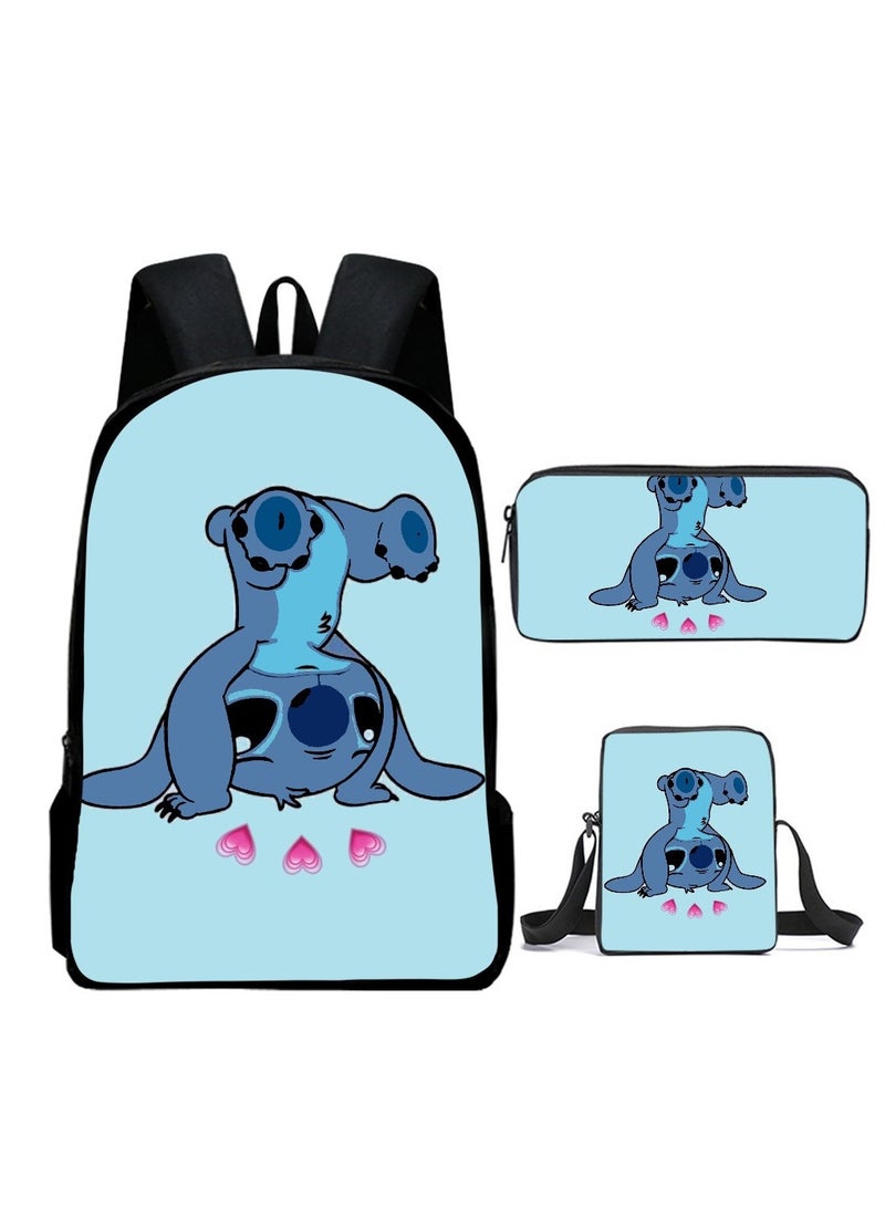 Stitch Primary And Secondary School Students' Three-Piece Backpack 29*42*16c