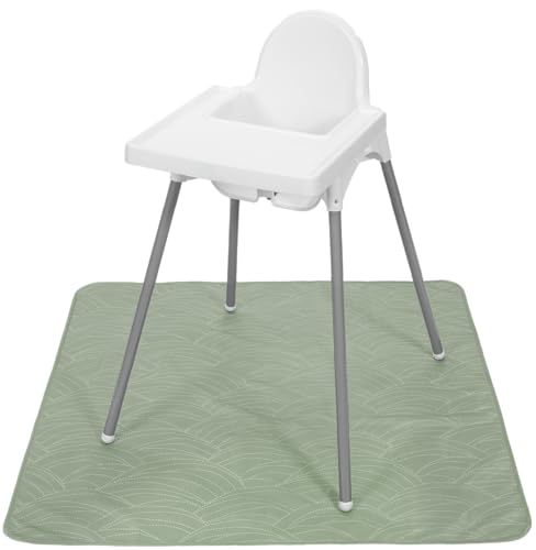 S&T INC. Baby Splat Mat for Under High Chair, Water Resistant Floor Mat, 42 Inches by 42 Inches, Grey Scatter - Image 1