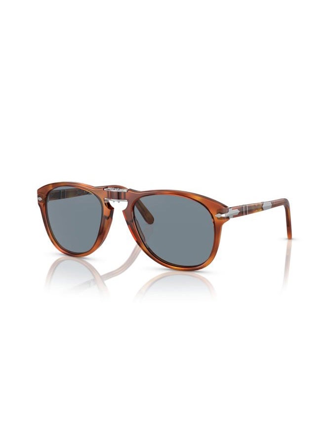 Persol Po0714sm Steve McQueen Pilot Sunglasses, Terra Di Siena/Light Blue Gradient Dark Blue - Image 1