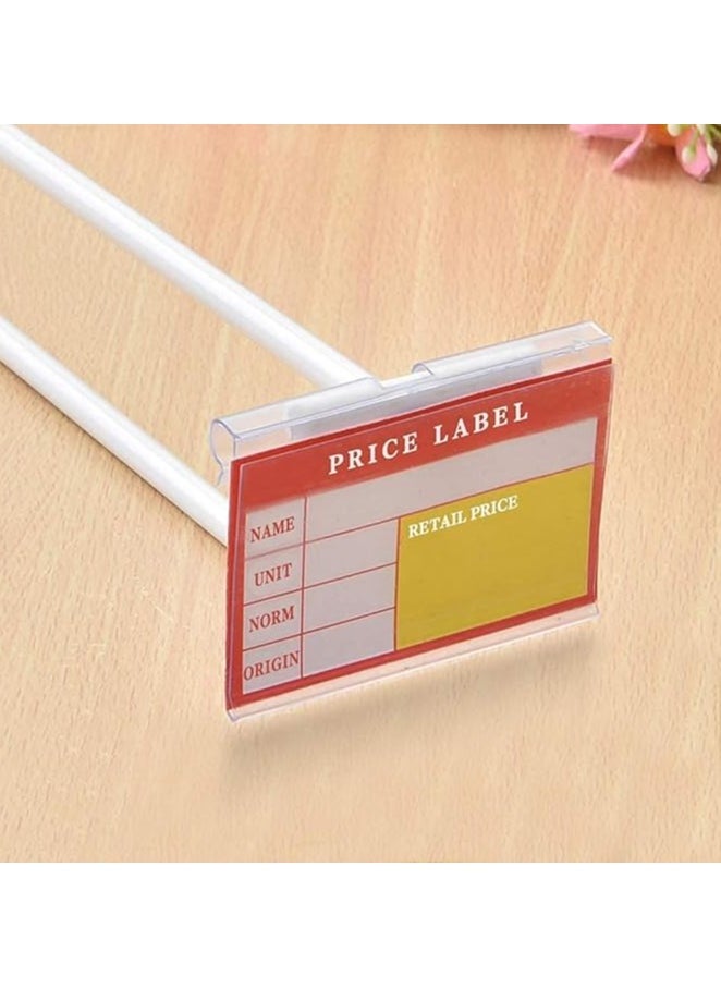Generic 60Pcs Clear Plastic Label Holders, Retail Price Label Holder, Clip on Label Holders, Merchandise Sign Display Holder for Supermarket Shop, Labels for Storage Bins (8x4.2cm)  - Image 3