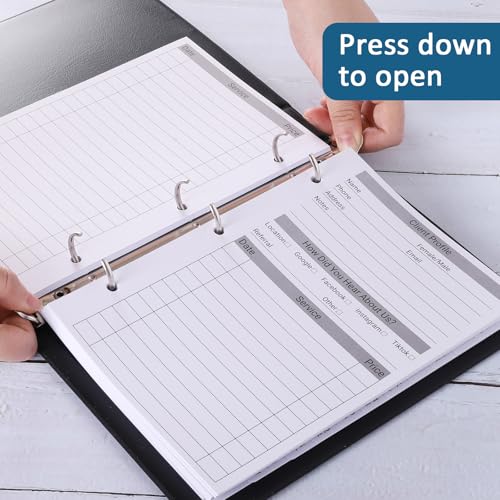 suituts Client Record Book, Hair Stylist Client Profile Book-Binder and Client Record Cards for Salons, Hair Stylist, Nail, Small Business(100 Sheets Profile Cards, 5.5" X 8.5") - Image 4