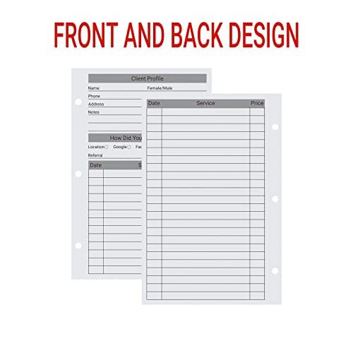 suituts Client Record Book, Hair Stylist Client Profile Book-Binder and Client Record Cards for Salons, Hair Stylist, Nail, Small Business(100 Sheets Profile Cards, 5.5" X 8.5") - Image 3