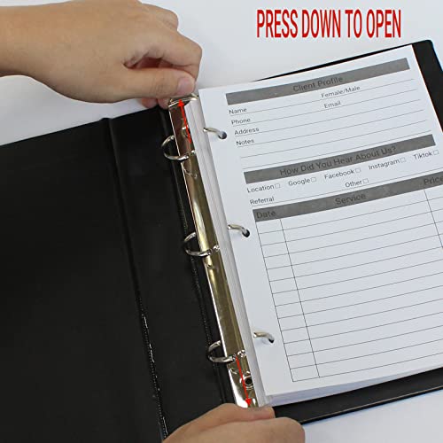 suituts Client Record Book, Hair Stylist Client Profile Book-Binder and Client Record Cards for Salons, Hair Stylist, Nail, Small Business(100 Sheets Profile Cards, 5.5" X 8.5") - Image 5