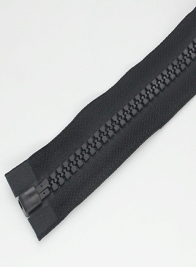 Leekayer 1PCS #10 96 Inch Heavy Duty Zippers for Sewing Separating Large Plastic Zippers Black Tape with Double Pull Tab Slider, Sleeping Bag, Boat, Canvas, Cover, Trampoline, Dog Bed,Tent (96" 1pcs) - Image 3