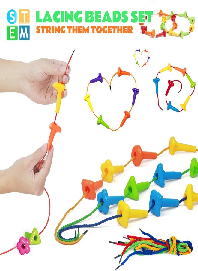 Ggiibro Peg Board Set STEM Toys for Toddlers Ages 3-6 | Montessori Sensory Stacking & Lacing Kit with Thick/Thin Foam Boards & Strings | Preschool Learning Toys for Fine Motor Skills Development - Image 4
