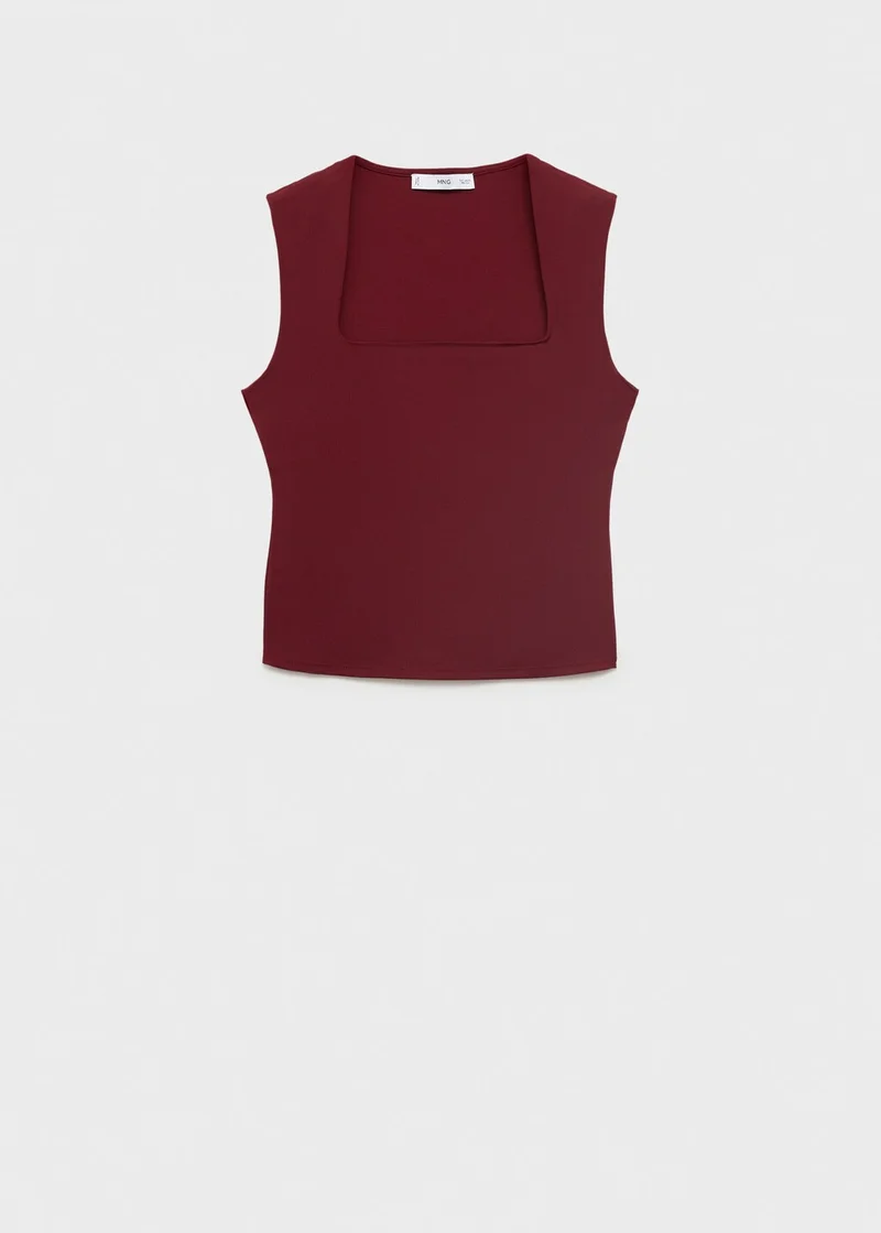 MANGO Wide Strap Fitted Top