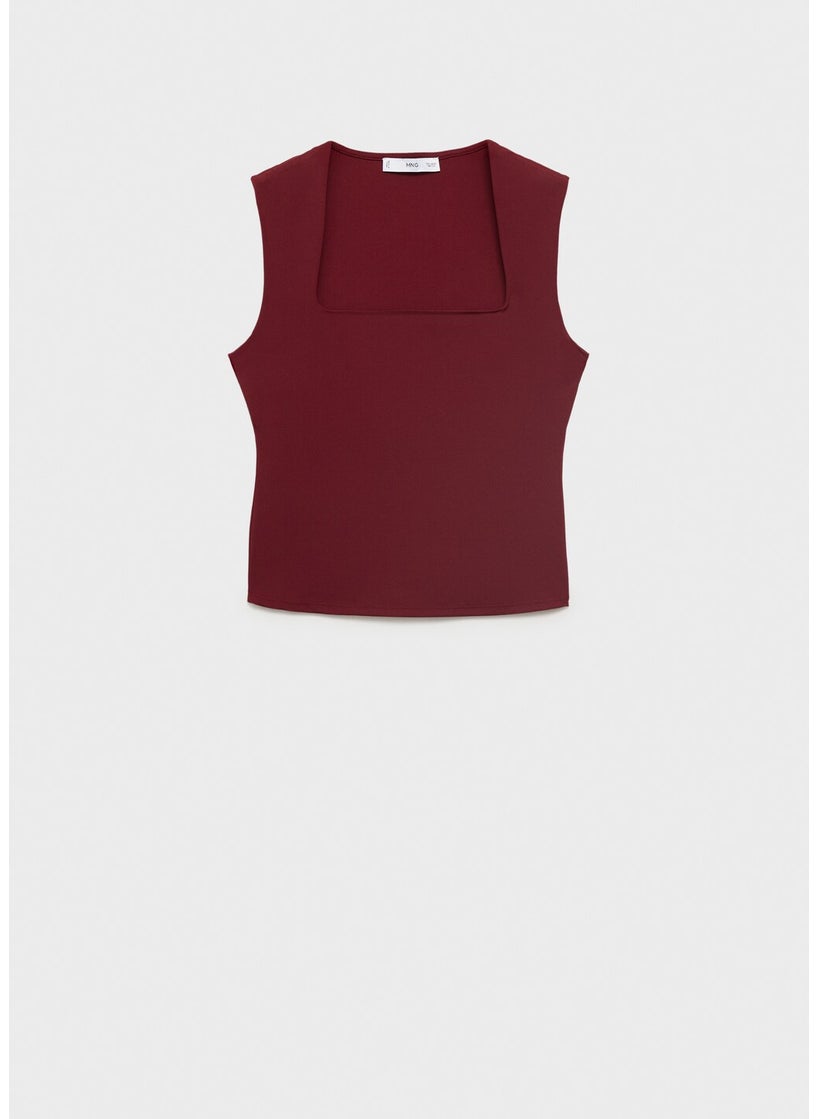 MANGO Wide Strap Fitted Top  - Image 5