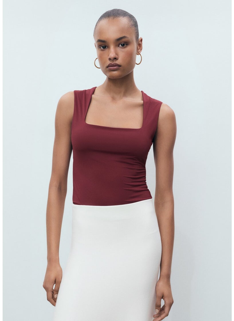 MANGO Wide Strap Fitted Top  - Image 1