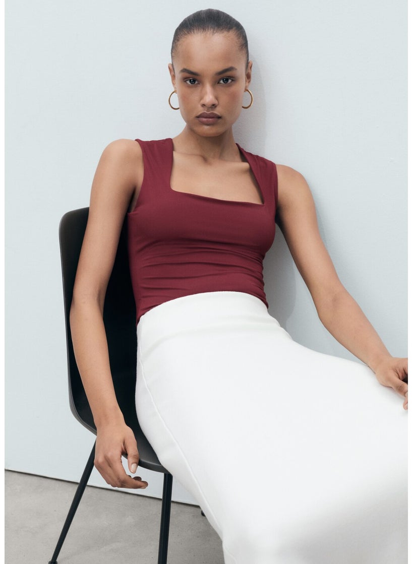 MANGO Wide Strap Fitted Top  - Image 3