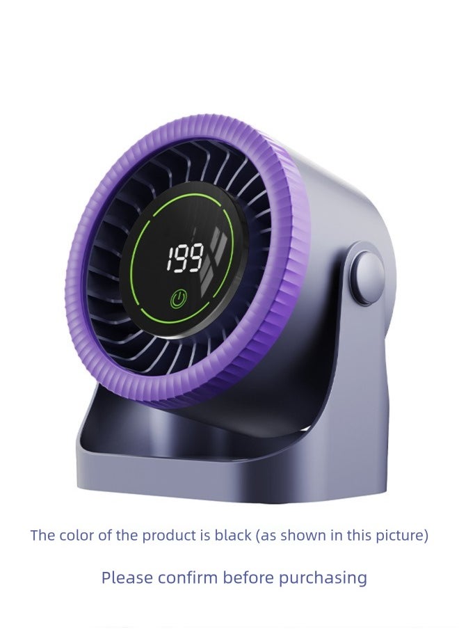 Generic Portable Desk Fan with Smart LED Display, Small Personal USB Desk Fan,199 Speed Levels Table Fan with 6000mAh Battery, Strong Wind Cooling Fan, Quiet Operation Desktop Fan, For Home Office Car Outdoor Travel (Black)  - Image 2