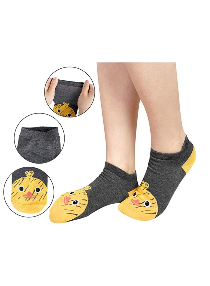 SYOSI 5 Pairs Cute Cotton Socks Short Funny Animal Design Low Socks for Girl Boy Women and Man - Image 4