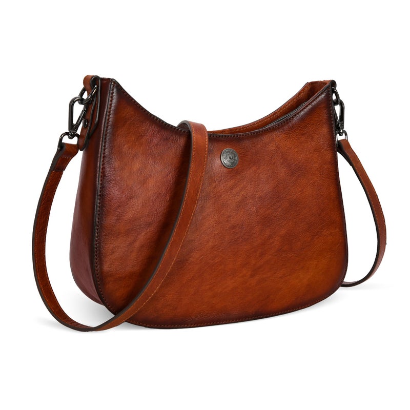 Iswee Brown Purse Medium Crescent Bag Leather Purses for Women Crossbody Bag Shoulder Purse and Handbags Designer Hobo Pocketbooks Brown