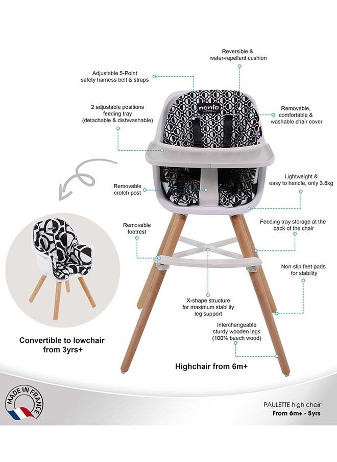Nania - 2 In 1 Paulette Highchair With Reversible Cushion - Geometric - Image 1
