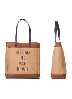 JML Original niche shoulder kraft paper tote bag large capacity female college students class commuting handbag  - Image 2