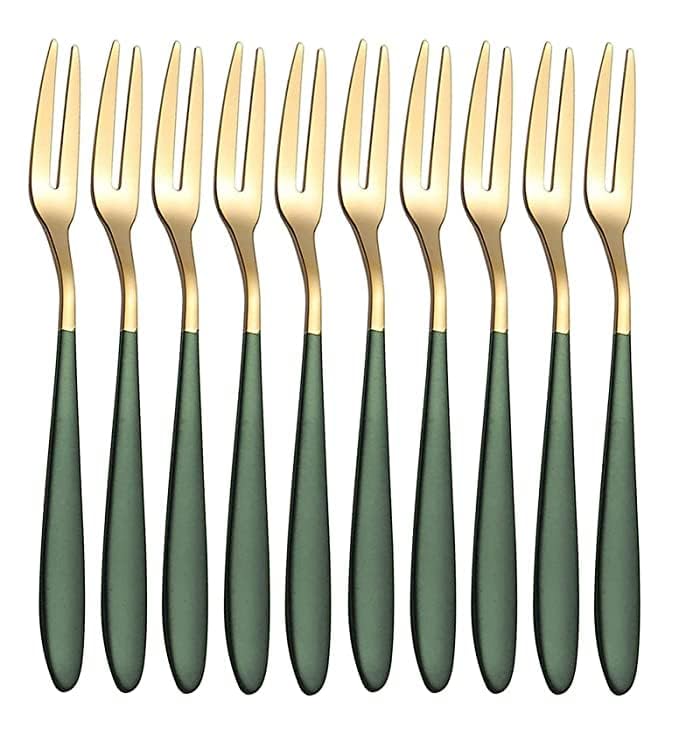 Lucci Fruit Fork Dessert Forks Salad Forks Stainless Steel Food Grade Dinner Spoon Table Spoon Tasting Appetizer Forks Portable Cocktail Salad Forks for Party Banquet 10 - Image 1