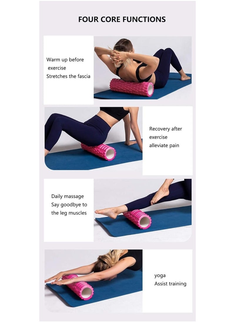 KUYING KUYING Foam Yoga Roller for Deep Tissue Massager, 33cm Length 14cm Diameter Patented High Density Exercise Roller Yoga, 150kg Max load Back Roller for Fitness (Pink - - 33cm)  - Image 3