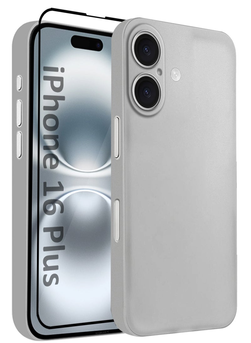 CATANES 2Packs Thin Case for iPhone 16 Plus , Back Cover Sturdy Durable Ultra-Thin Case Drop Protection Cover Clear - Light Grey - Image 1
