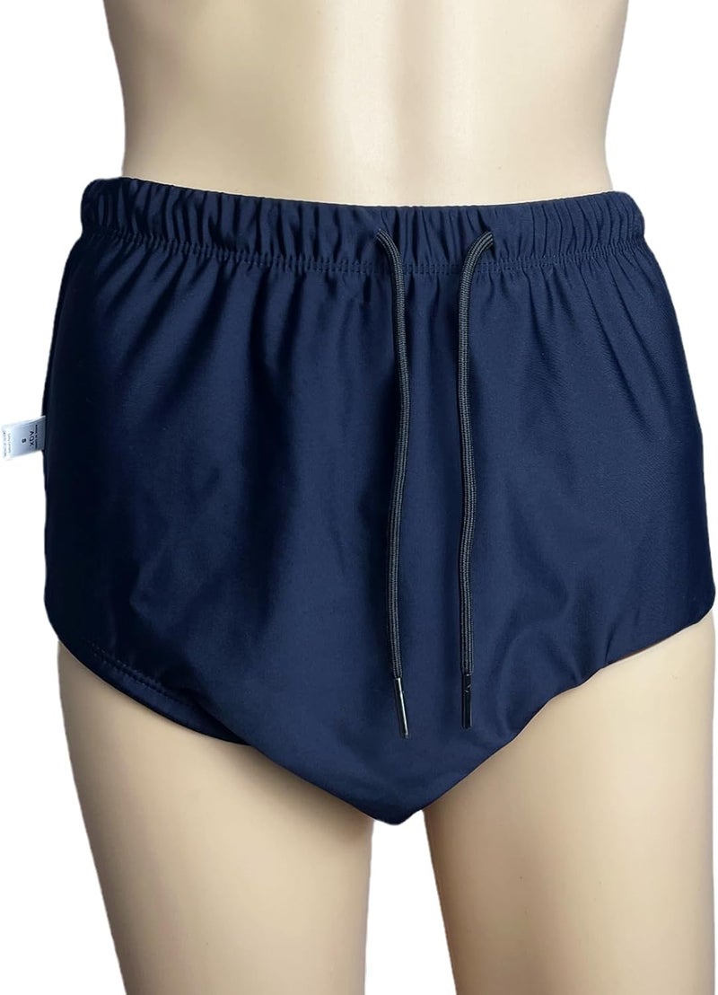 AQX Reusable Adult Swim Diapers Special Needs Washable Cloth Diapers Leakproof Swimmers Nappy Trunks Pull Ups for Incontinence Protection Unisex M Blue - Image 2