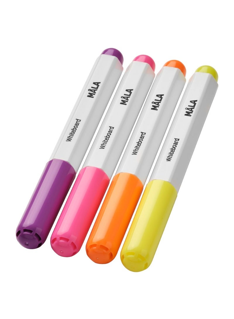 MALA Whiteboard Pen, Mixed Colours, 4 pcs - Image 1