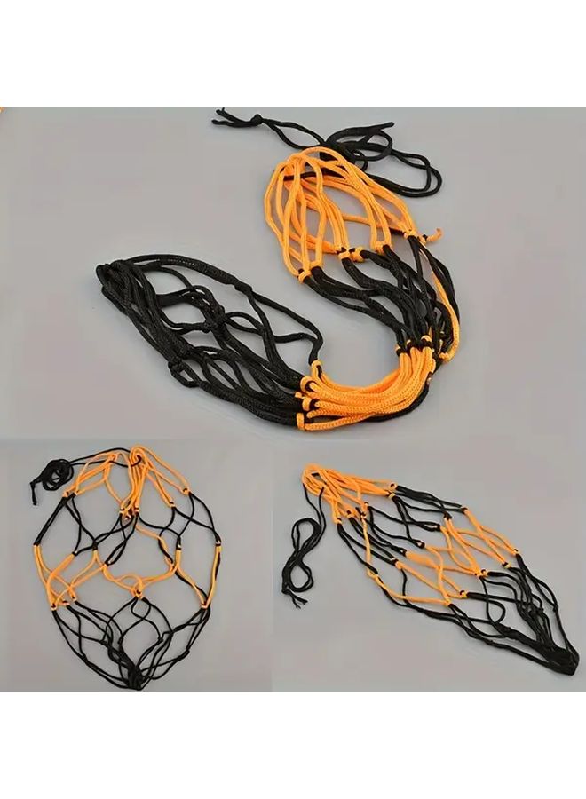 4 Pieces Polyester Woven Net Ball Bag Yellow Black Portable Sports Ball Carrier With Secure Laces Fit For Basketball Football Volleyball Training Outdoor Sports Gear Compact Storage Reinforced Stitching Gym Equipment - Image 5