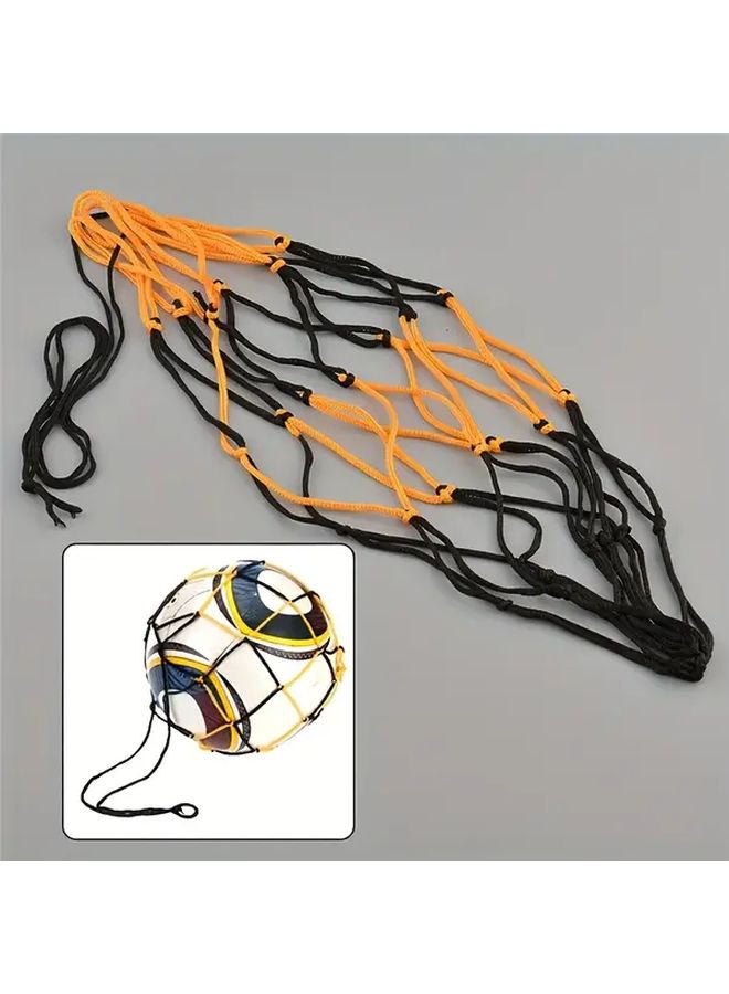 4 Pieces Polyester Woven Net Ball Bag Yellow Black Portable Sports Ball Carrier With Secure Laces Fit For Basketball Football Volleyball Training Outdoor Sports Gear Compact Storage Reinforced Stitching Gym Equipment - Image 1
