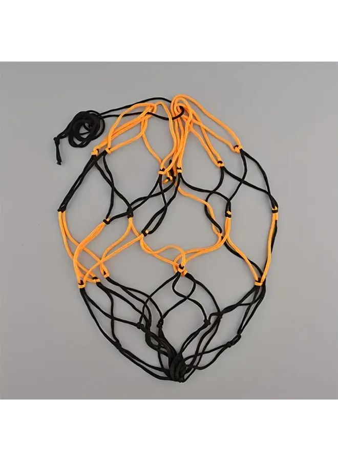 4 Pieces Polyester Woven Net Ball Bag Yellow Black Portable Sports Ball Carrier With Secure Laces Fit For Basketball Football Volleyball Training Outdoor Sports Gear Compact Storage Reinforced Stitching Gym Equipment - Image 4
