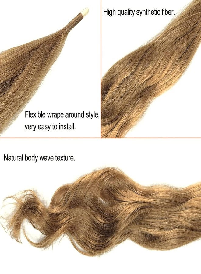 Chicmoi Blonde Ponytail Extainson 32 Inch Flexible Wrap Around Ponytail Hair Extension Honey Blonde Long Wavy Pony Tails hair Extension Synthetic Hairpieces For Women and Girls - Image 3