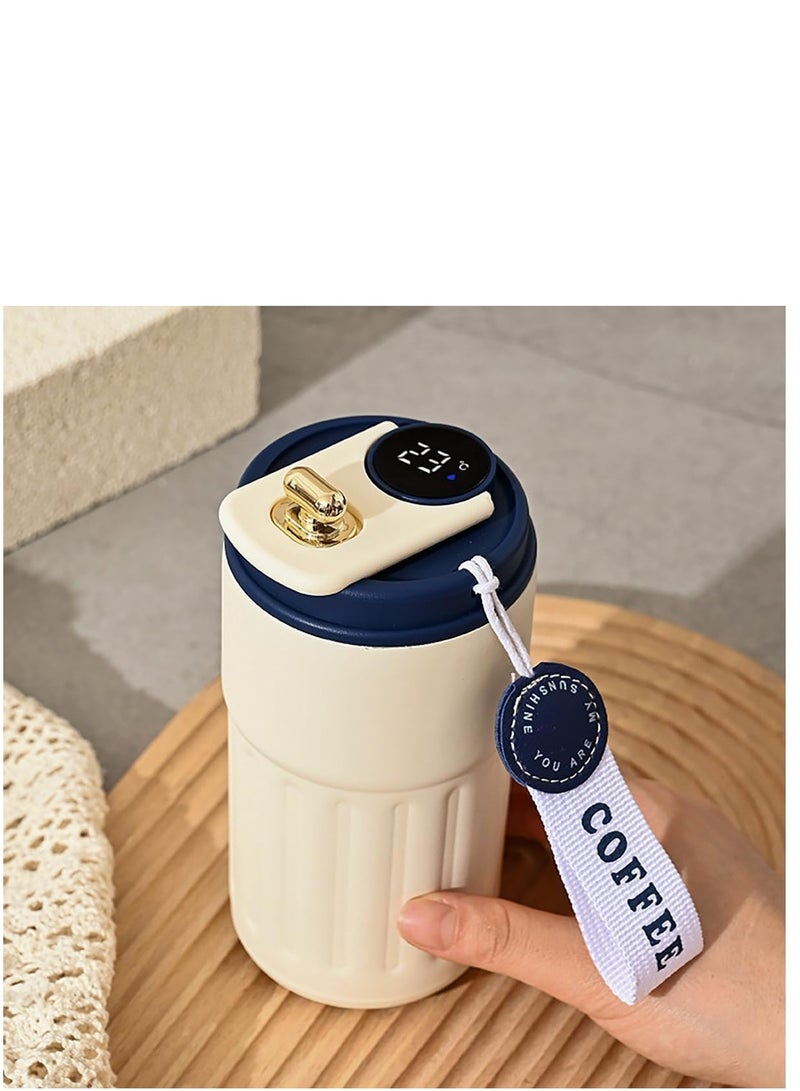 TYCOM Travel Coffee Mug 450 ML Stainless Steel Vacuum Ice and Hot Drinks Insulated Tumbler for Home Office Outdoor Works LED Blue.  - Image 2