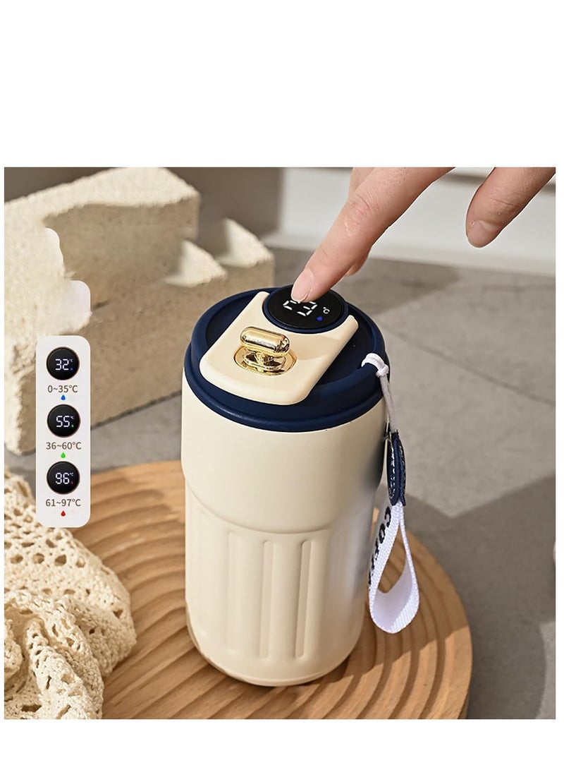 TYCOM Travel Coffee Mug 450 ML Stainless Steel Vacuum Ice and Hot Drinks Insulated Tumbler for Home Office Outdoor Works LED Blue.  - Image 3