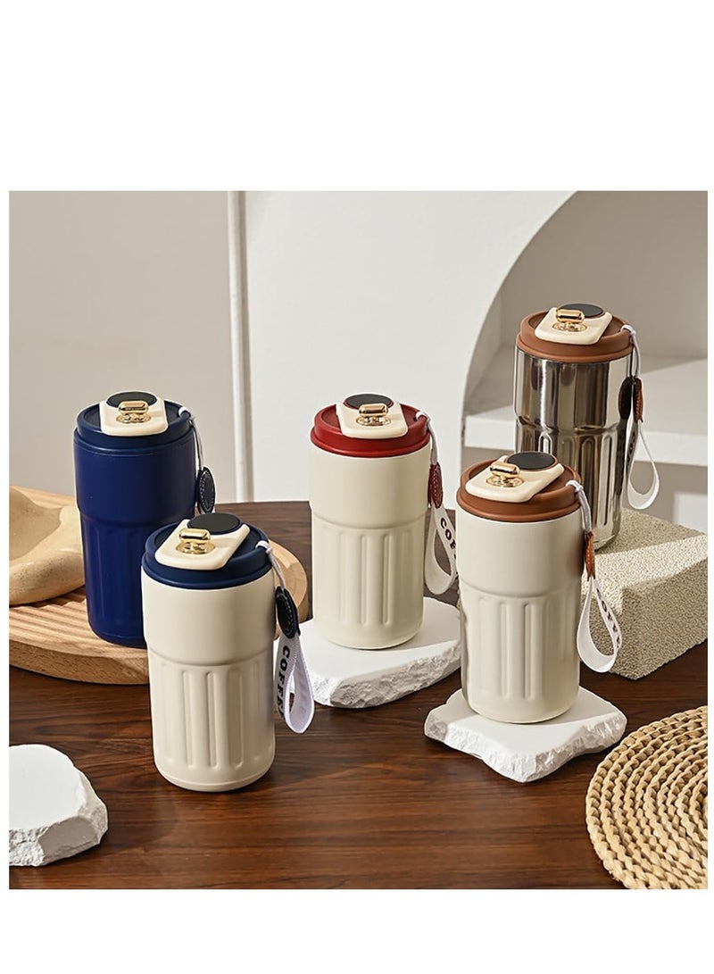 TYCOM Travel Coffee Mug 450 ML Stainless Steel Vacuum Ice and Hot Drinks Insulated Tumbler for Home Office Outdoor Works LED Blue.  - Image 4