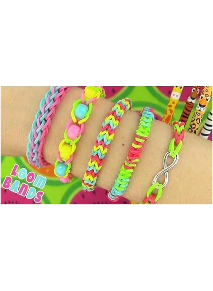 Gifting Circle Loom Rubber Band Kit for DIY Crafts, 12 Colored Loom Band Set with Butterfly Design Case - Image 3