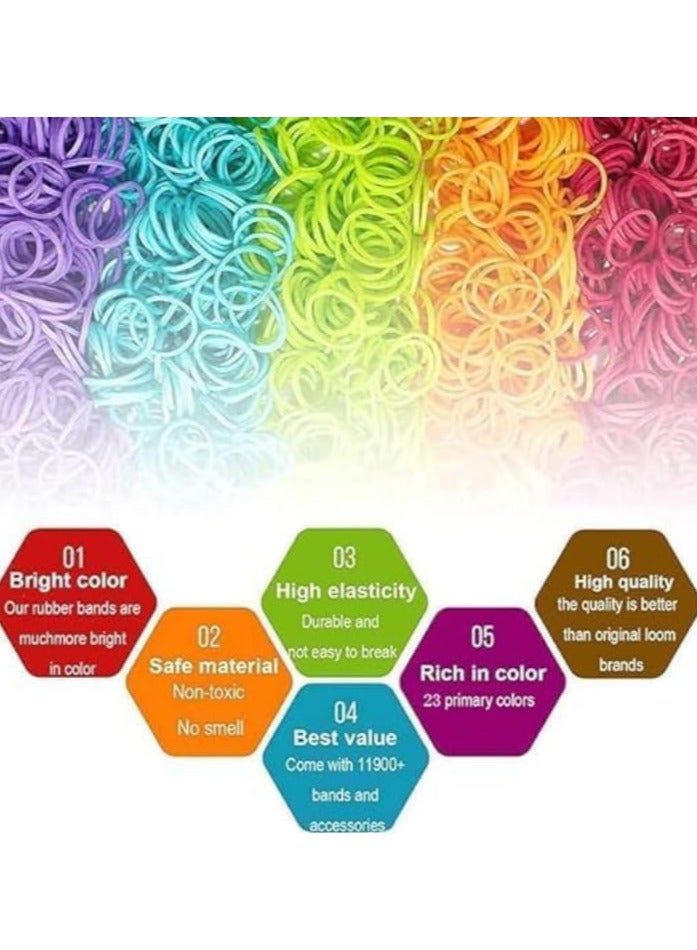 Gifting Circle Loom Rubber Band Kit for DIY Crafts, 12 Colored Loom Band Set with Butterfly Design Case - Image 4