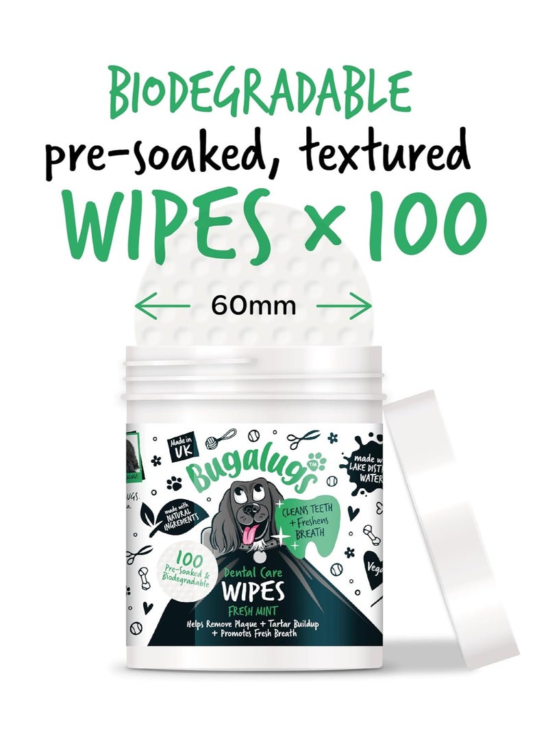 BUGALUGS Dog Breath Freshener Dog Teeth Wipes Dog Plaque Remover Dog Wipes and tartar remover for teeth Dog Teeth Cleaning Product No Dog Toothbrush And Toothpaste Brushing Needed Dog 100 Wipes - Image 3
