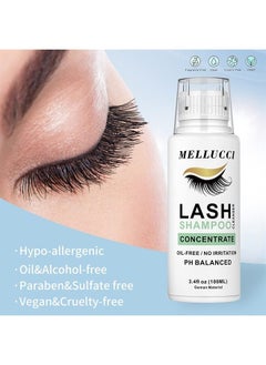 Lash Shampoo Concentrate Solution High Concentration 100ml (Makes 20 Bottles) DIY Eyelash Cleanser Concentrate for Lash Extensions for Salon and Home Lash Aftercare