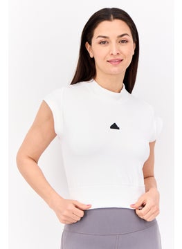 Women Sportswear Fit Cap Sleeve Outdoor Top, White