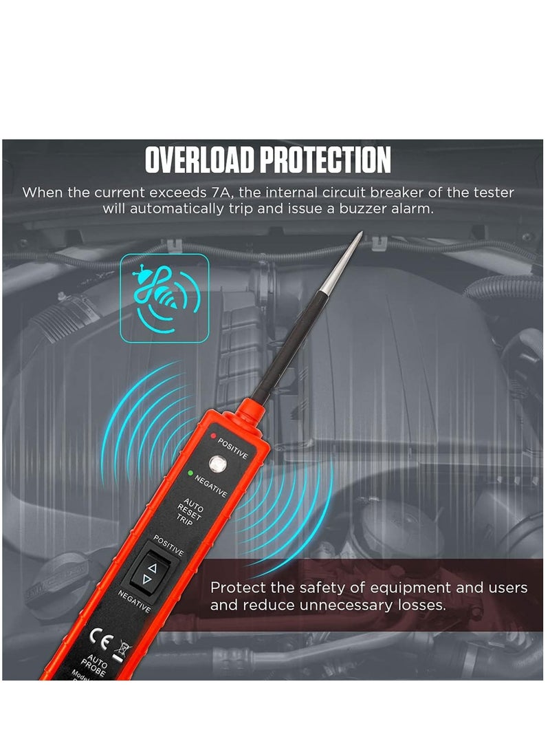 SYOSI Automotive Circuit Tester Test Light Automotive with 4M Test Lead 6V 12V 24V DC Led Light Tester Fuse Tester Circuit Tester Auto 12V Electrical System Tools for Car Truck Marine Motorcycle SUV Boat - Image 5