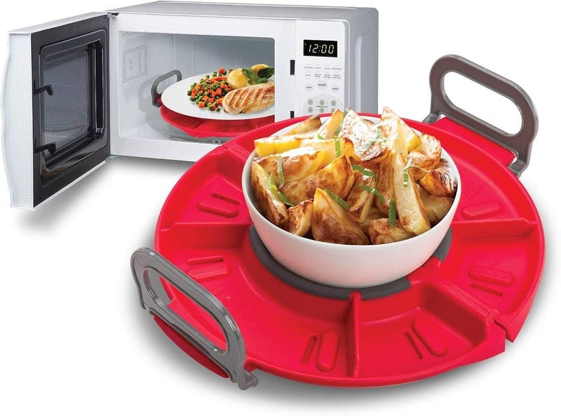 Microwave Food Tray, Foldable Plastic Design, Multicolor - Image 1
