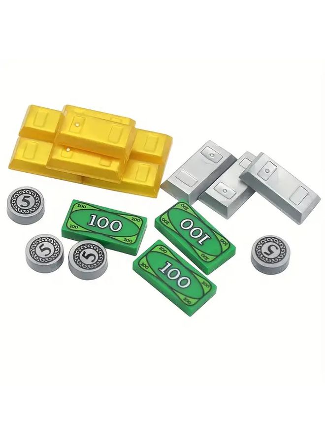 Dollars Color Building Blocks Treasure Gem Gold Silver Diamond Coin Jewelry Cash Brick Toy - Image 3