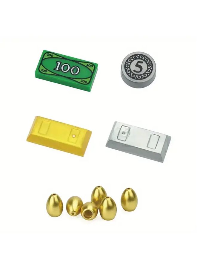 Dollars Color Building Blocks Treasure Gem Gold Silver Diamond Coin Jewelry Cash Brick Toy - Image 4