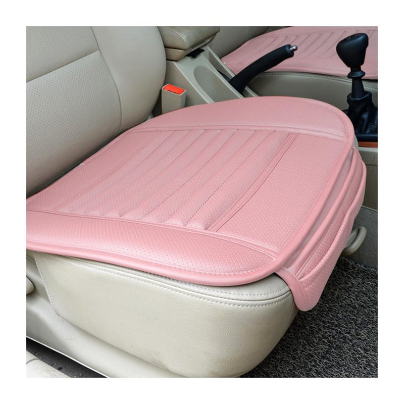 Sylvil Car Seat Bottom Cover SemiWrap NonSlip Leather Car Seat Cover Comfortable Breathable Auto Front Seat Bottom Cushion with Pocket Universal Interior Car Accessories Pink