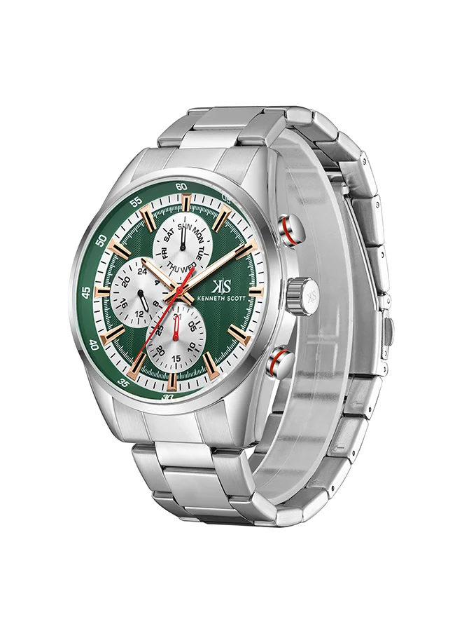 KENNETH SCOTT Men's Stainless Steel Multi Function Watch K24117-SBSH - 47 mm