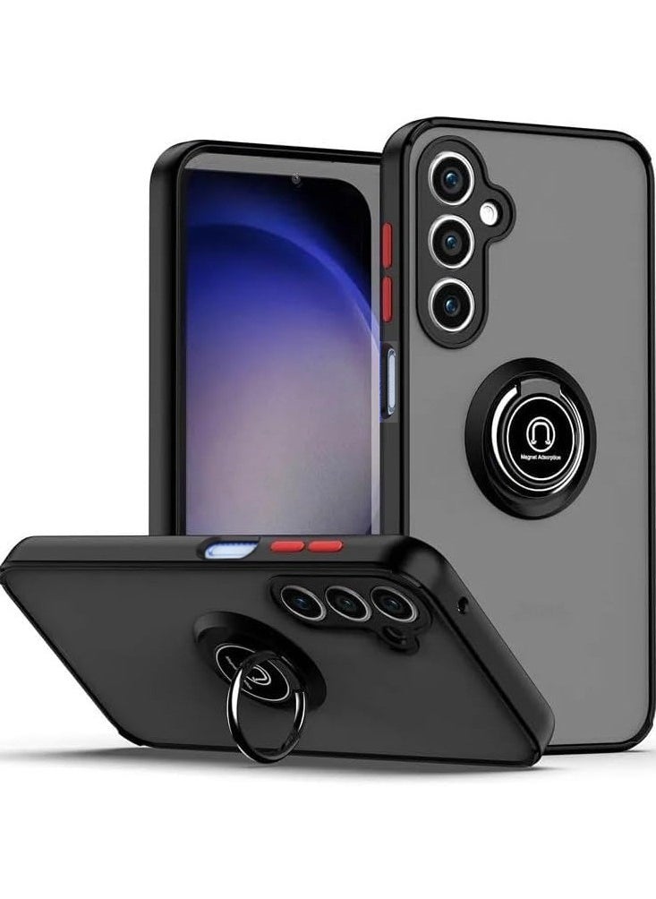 TWEGGON Samsung Galaxy A15 5G Case Protective Back Cover Metal Ring Case for Samsung A15 5G Black  - Image 1